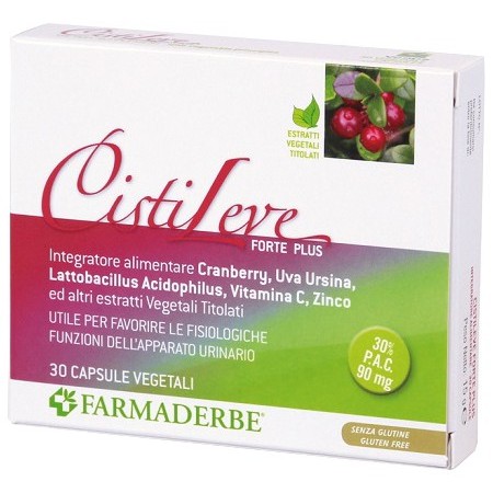 Farmaderbe Cistileve Forte Plus Integratore Apparato Urinario 30 Capsule