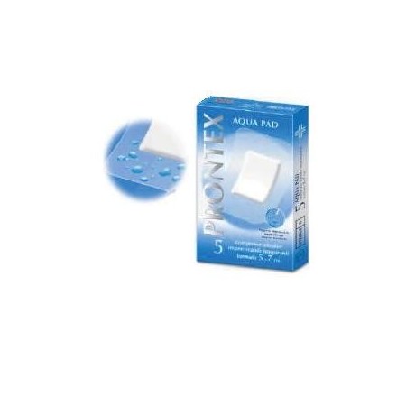 Safety Prontex Aqua Pad Medicazione Sterile In TNT Resistente All'acqua 5x7 cm 5 Pezzi