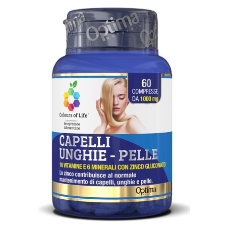 Optima Colours of Life Capelli Unghie Pelle Integratore Vitamine e Minerali 60 Compresse